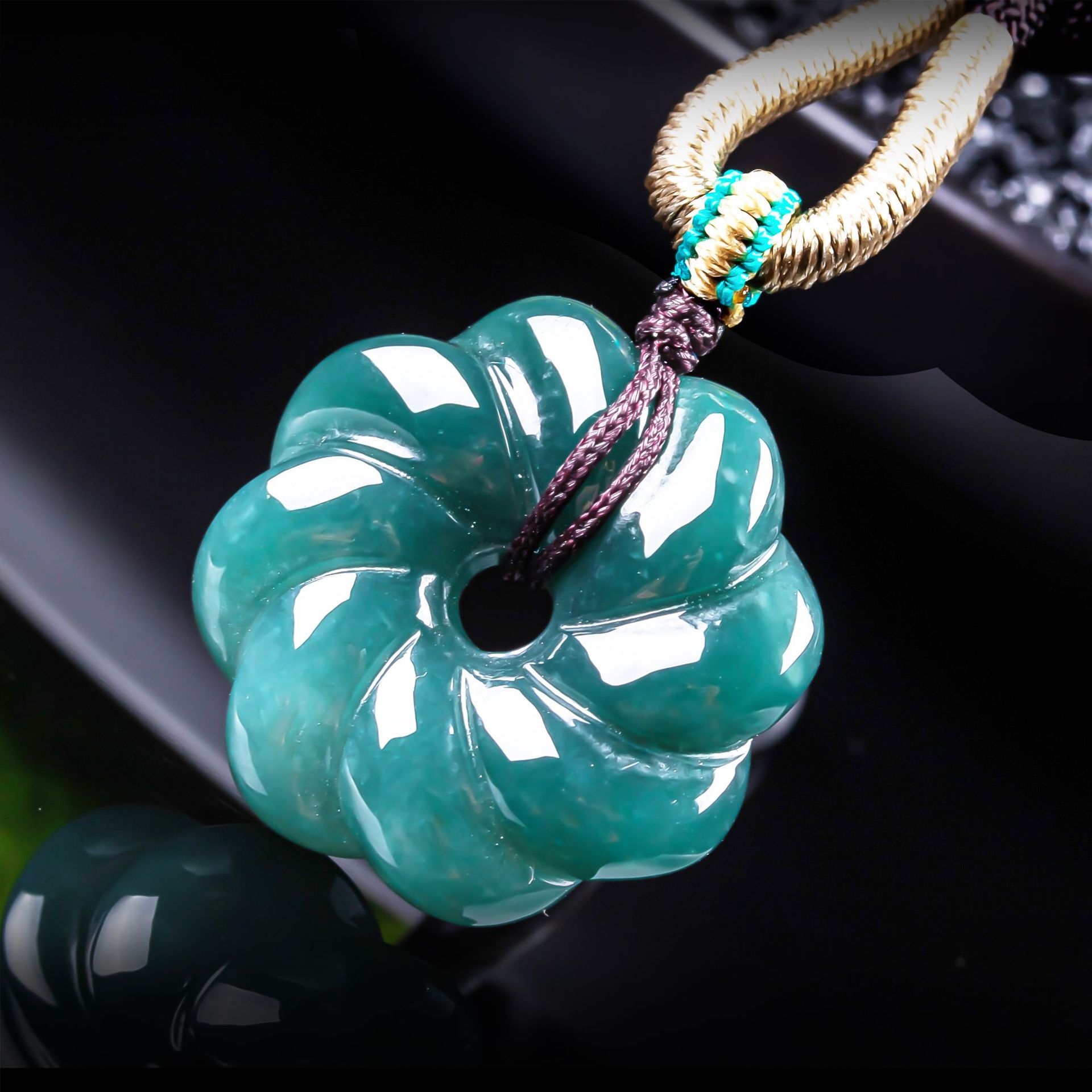 Jewelry Making With Stones - Doğal Birman Yeşim Taşı Çiçek Kolye