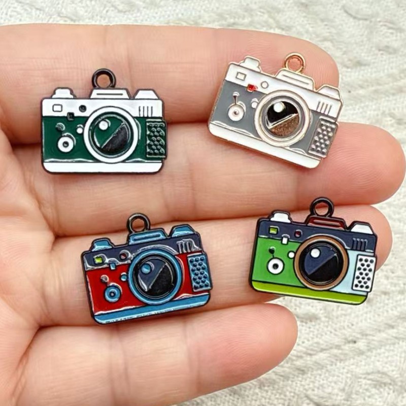 Jewelry Making Videos - 10 adet 17x20mm Emaye Kamera Charm