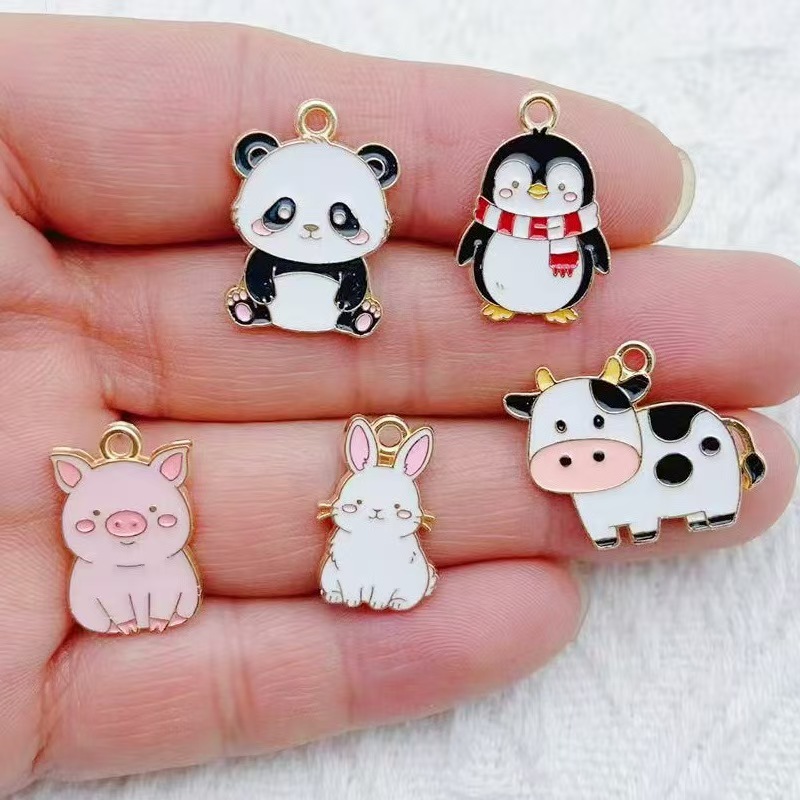 Jewelry Making Party - 10 adet Karikatür Penguen Panda DIY