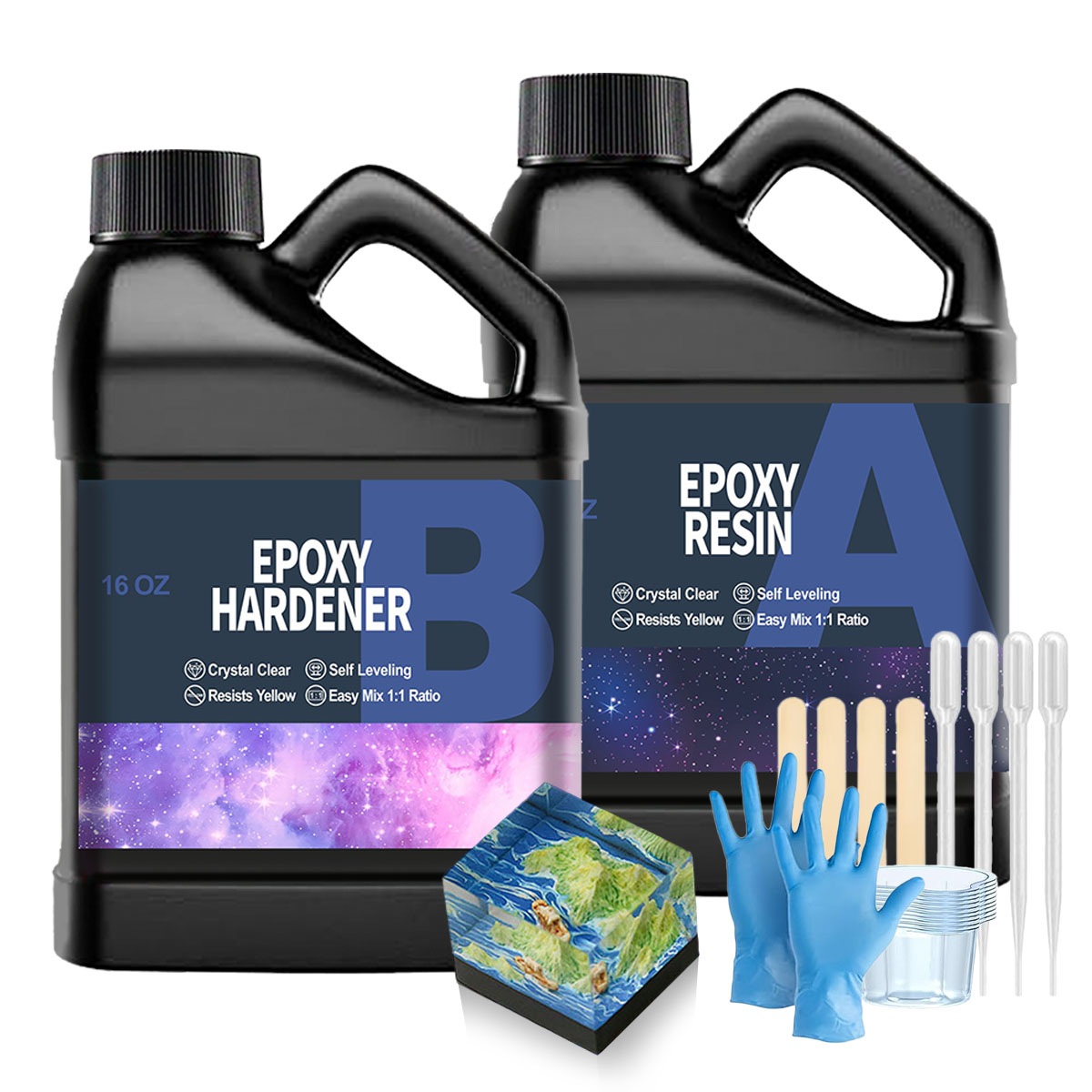 Resin Mold Jewelry - 32OZ Şeffaf Epoksi Reçine Kiti, Sararmayan,