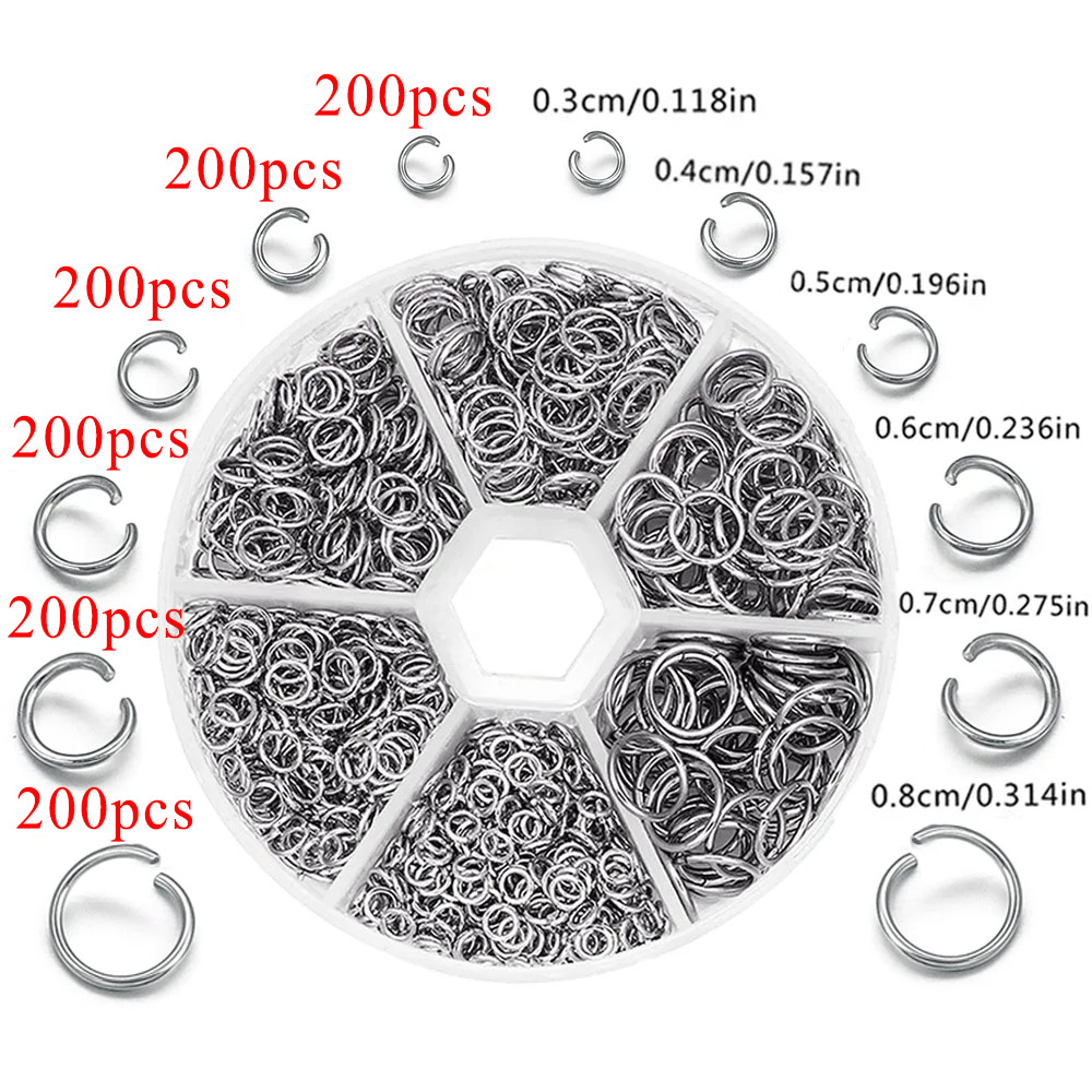 Jewelry Making Closed Jump Rings - 1200 adet Paslanmaz Çelik Atlama Halkaları