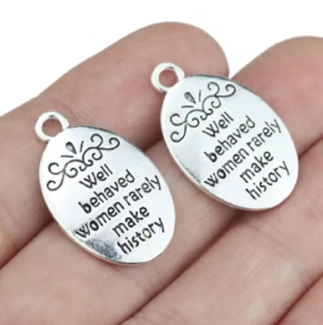 Jewelry Making History - 10 adet/grup Oval Antik Gümüş Kaplama