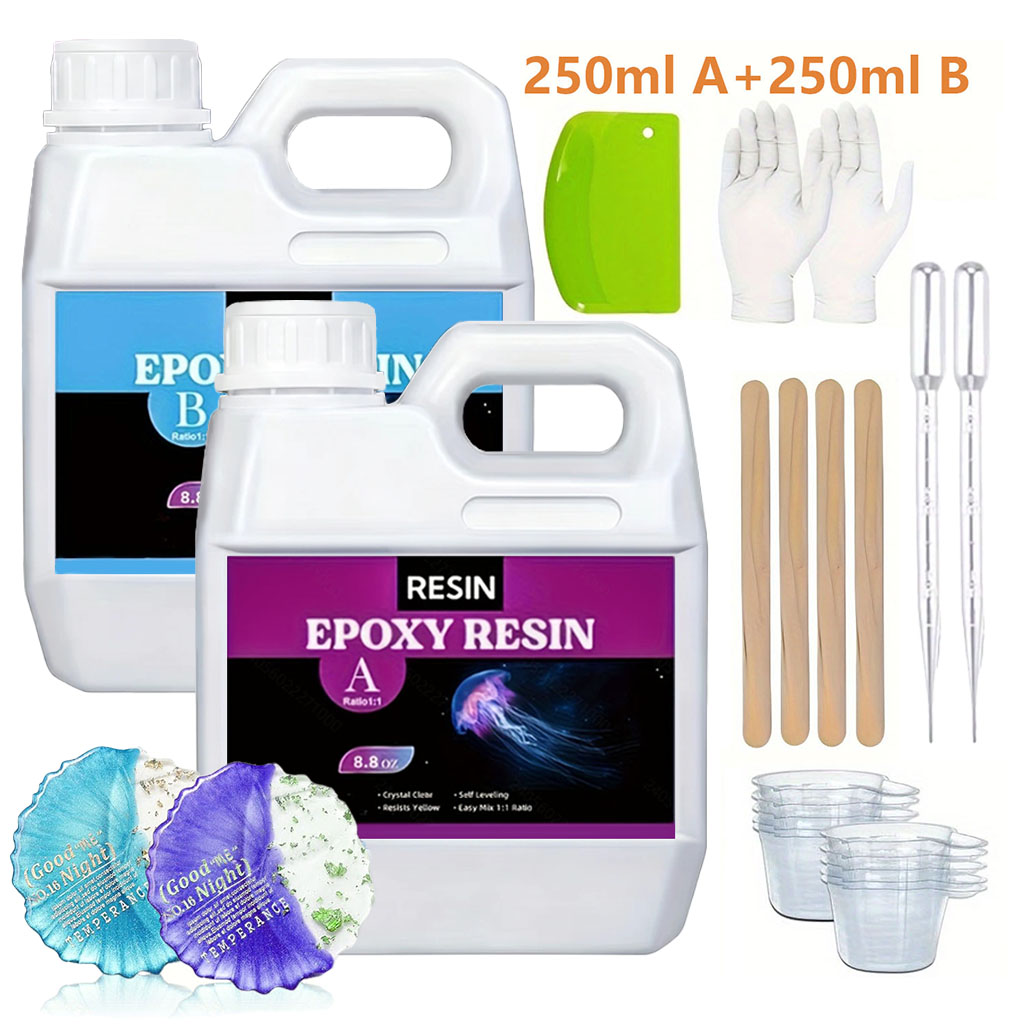 Resin Mold Jewelry - 125ml/250ml Kristal Berraklığında Döküm Reçine Kiti,