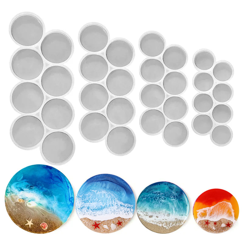 Resin Mold Jewelry - 1.25-2 inç Daire Kavramalı Yuvarlak Silikon