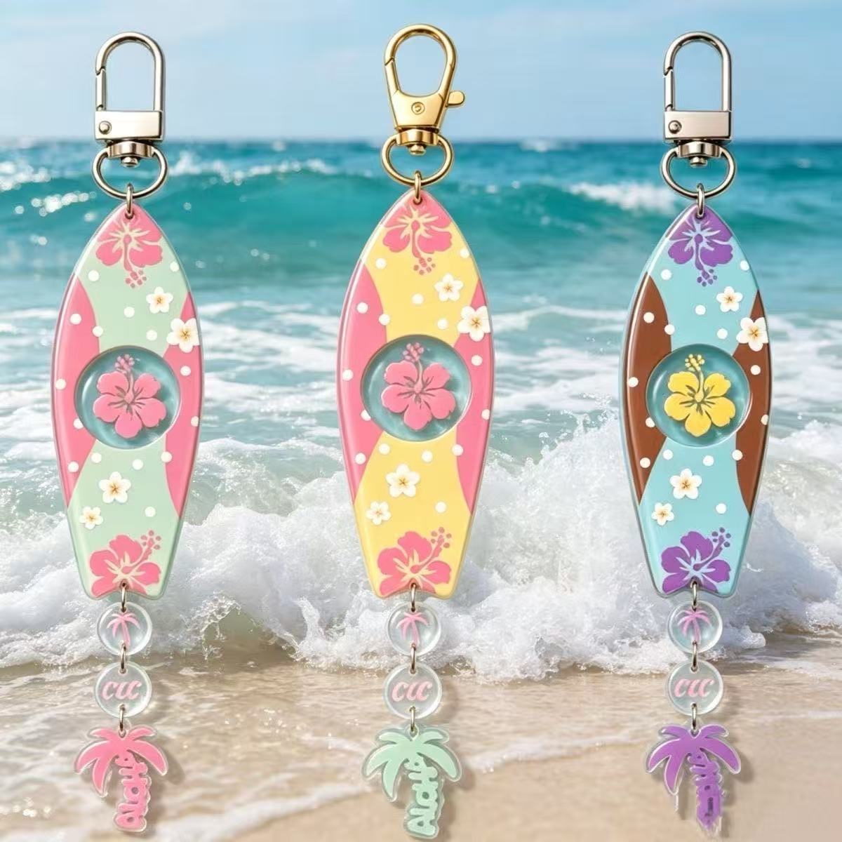 Jewelry Making Kits - Hawaii Sörf Tahtası Şeklinde Akrilik Anahtarlık