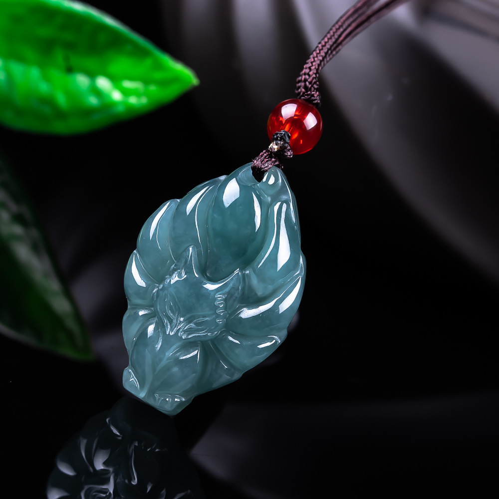 Jewelry Making With Stones - Doğal Birmanya Jadeite Tilki Kolye Kolye