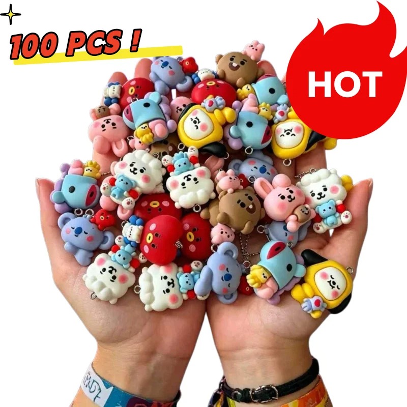 Jewelry Making Brass - 7 adet BT21 Reçine Karikatür Figür