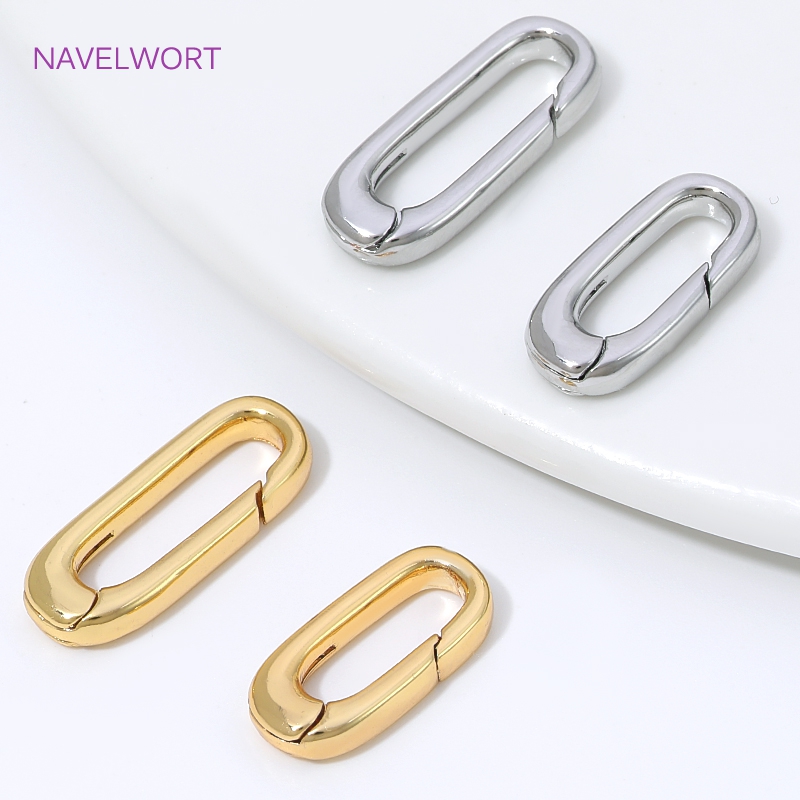 Jewelry Making Brass - 1/2/4 adet 18K altın kaplama Oval