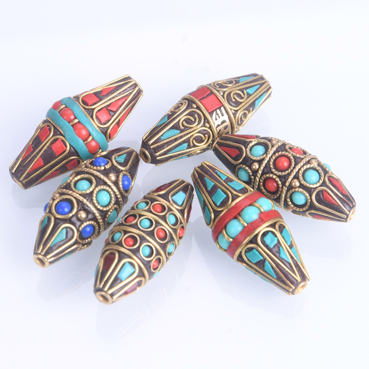 Jewelry Making In Clay - 1 adet Bicone Oval Şekil 38x15mm