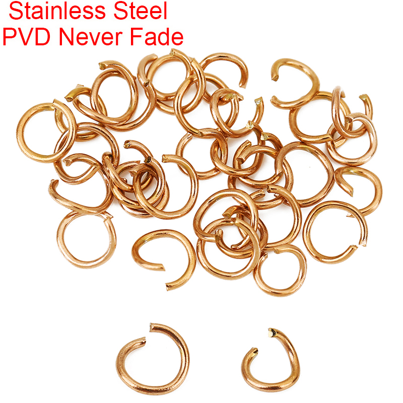 Jewelry Making Closed Jump Rings - 100 adet Gül Altın Kaplama Paslanmaz