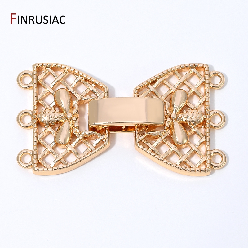 Jewelry Making Brass - 14K Altın Kaplama Pirinç 3 Sıralı