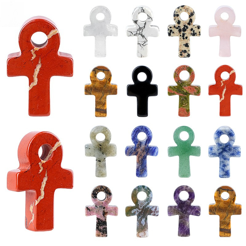Jewelry Making Michaels - Doğal Taş Kristal Ankh Kolye Çapraz