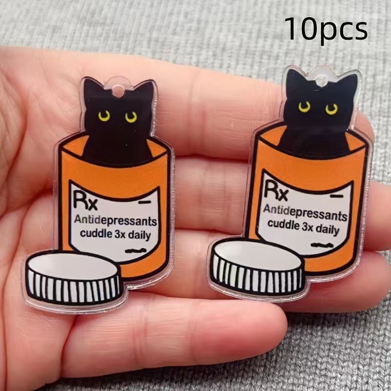 10 adet akrilik ilaç kedi koly - Jewelry Making Party incelemesi ve fiyatı