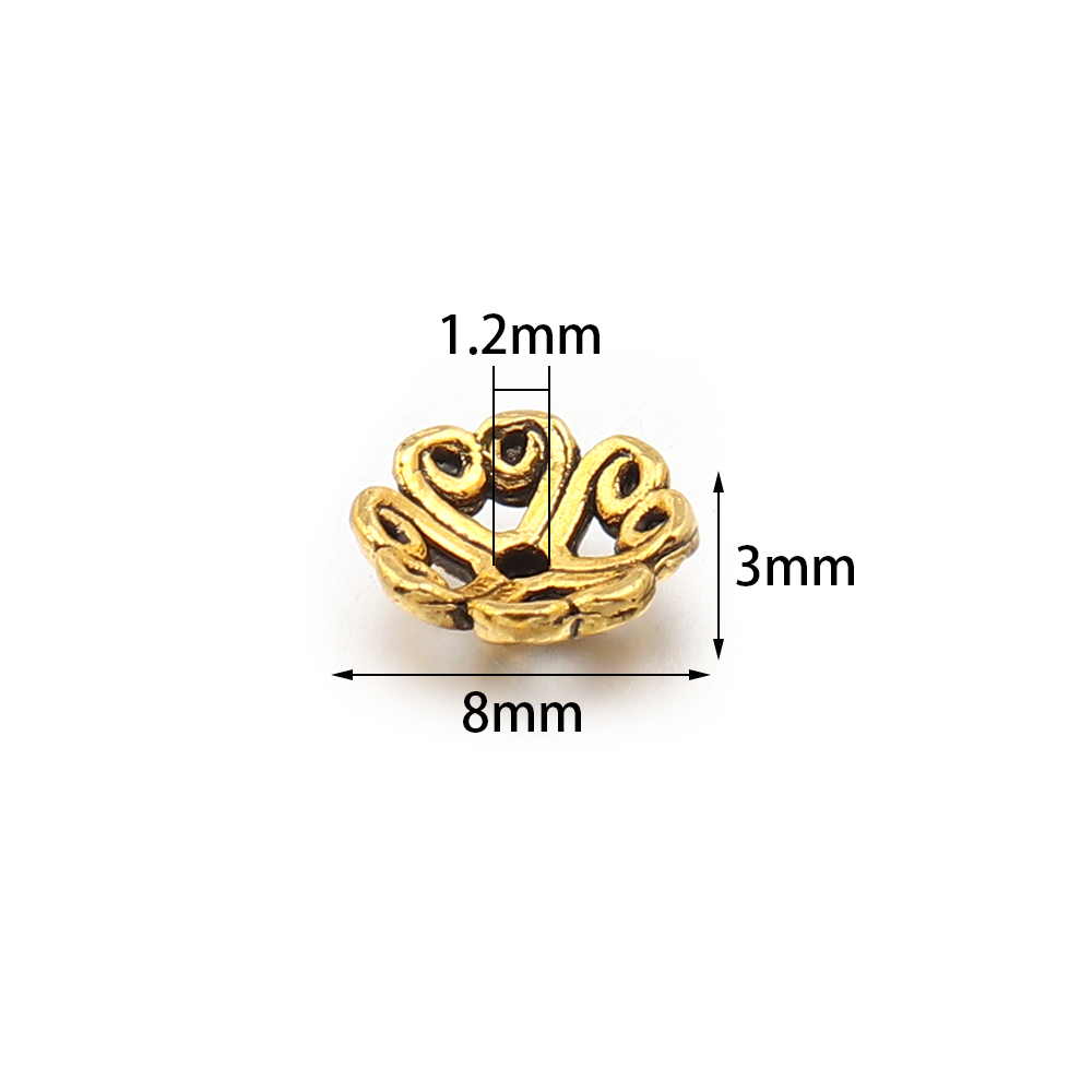 100 adet 8mm alaşım oymak çiçe - Jewelry Making Tray incelemesi ve fiyatı