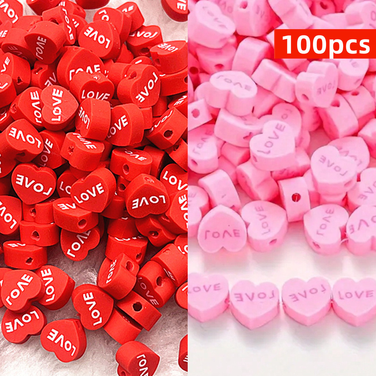 100 adet 10mm Kırmızı ve Pembe - Jewelry Making In Clay incelemesi ve fiyatı