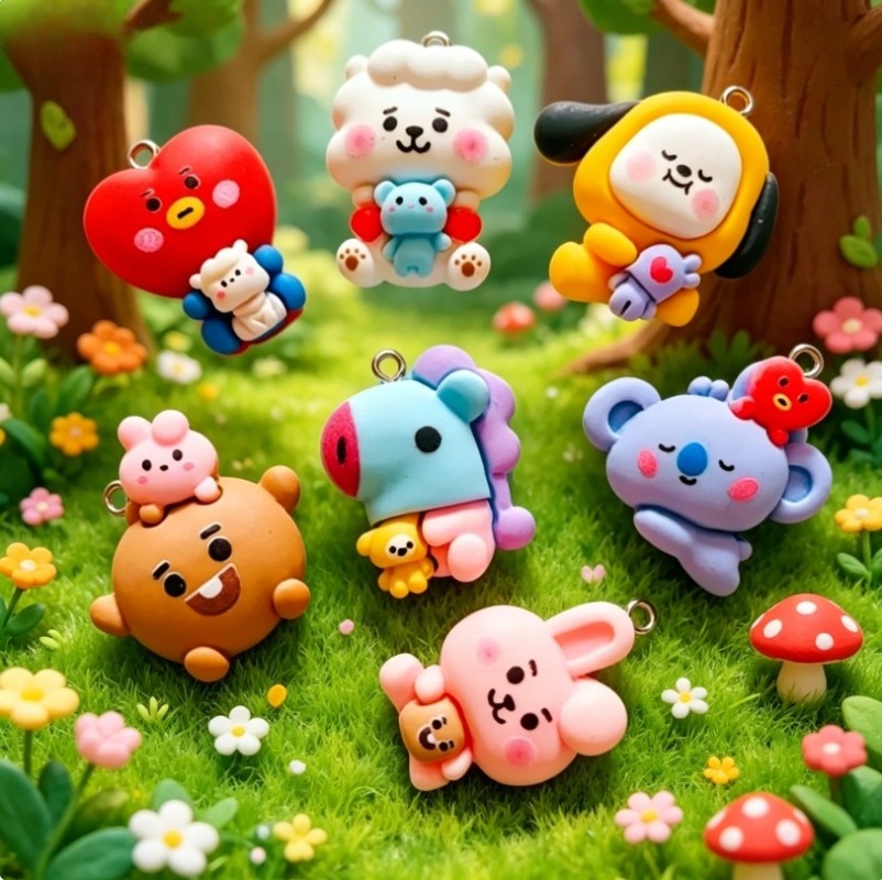 7 adet BT21 Reçine Karikatür F - Jewelry Making Brass incelemesi ve fiyatı