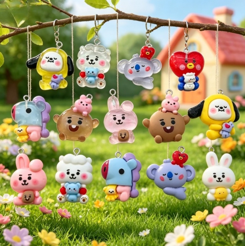7 adet BT21 Reçine Karikatür F - Jewelry Making Brass incelemesi ve fiyatı